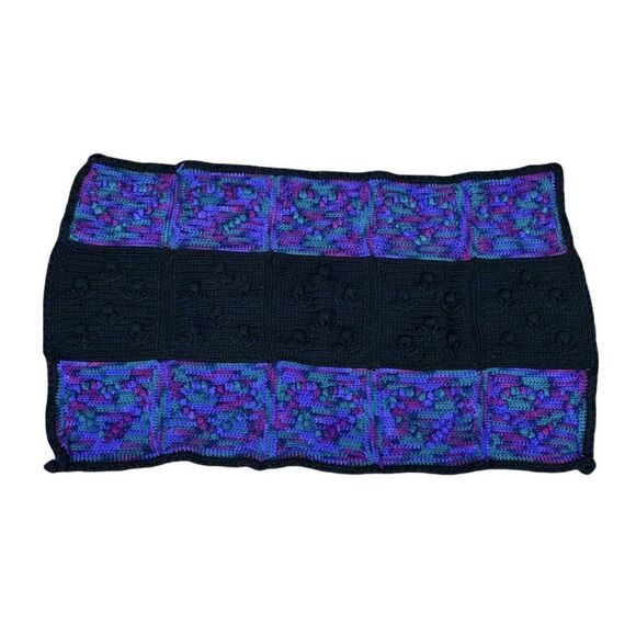 Handmade Other - Vtg 90s Nevada Women's Correctional Lap Afghan Blanket 3D Flowers Hearts 45x26